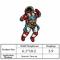 Astronaut bestickter Aufnäher Bügelbild zum Aufbügeln Aufnähen für Kleidung DIY 6.1x10.2cm - DW9013-8