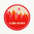 Κεντημένο σήμα βουνού, στάμπα Climb Higher για ράψιμο, πολύχρωμο υφασμάτινο μπάλωμα. - S089