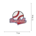 Baseball embroidery patch for clothes, iron-on badge appliqué with size details, 7x5.9cm - Embroidery Patch Style (DW9801-6)