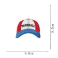 Embroidered baseball cap patch with iron-on adhesive backing, perfect for jackets and hats. - Embroidery Patch Style (DW9801-20)