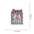 Baseball MAMA embroidered patch detail shot, premium bow design with iron-on adhesive backing. - Embroidery Patch Style (DW9801-26)