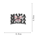 Baseball MAMA embroidered iron-on patch, baseball bow badge appliqué, detail view. - Embroidery Patch Style (DW9801-27)
