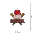 Close up detail of baseball embroidery patch featuring red cap and size dimensions. - Embroidery Patch Style (DW9801-28)