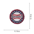 Baseball embroidery patch detail, circular embroidered badge with star pattern and red border. - Embroidery Patch Style (DW9801-29)