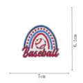 Baseball embroidered patch with rainbow and stars, iron-on clothing badge, 7x6.1cm - Embroidery Patch Style (DW9801-31)