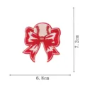 Baseball bow embroidered patch red and white DIY clothing badge applique accessory - Embroidery Patch Style (DW9801-46)