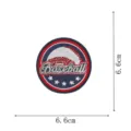 Round baseball embroidered patch with red white blue design and star details for clothing decor. - Embroidery Patch Style (DW9801-50)
