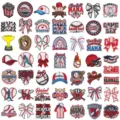 Baseball embroidered patches assorted styles iron on cloth badges for DIY jackets and hats. - Embroidery Patch Set 50 Pcs (DW9801 Set 50 Styles)