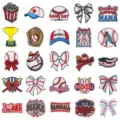 Baseball embroidered patches iron on badges for jackets hats backpacks DIY crafts decoration - Embroidery Patch Set 25 Pcs (DW9801 Set 25 Styles)