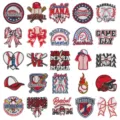Baseball embroidered patches iron on cute cloth badges DIY jacket hat apparel decor 50pcs - Embroidery Patch Set 25 Pcs (DW9801 Set 25 Styles)