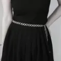 Metall Ring Kettengürtel für Damen silberfarbene Taillen Kette Hip Hop Stil Schmuck. - Stil 3 (silbern)