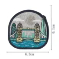 London travel landmark embroidered patch DIY decorative badge clothing accessory - London Tower Bridge Style(DW9250-2)