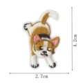 Cute funny corgi dog embroidered patch iron-on DIY clothing backpack accessory 4.2x2.7cm - Funny Dog Style (DW9249-1)