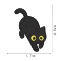 Cute black cat embroidered patch for clothing repair, funny expression badge with yellow eyes. - Black Cat Style 9 (DW9293-9)