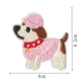 Cute cartoon dog embroidered patch pink hat clothing DIY apparel accessories 4x4.2cm - Cartoon Dog Style 4 (DW9195-4) / Hot Melt Adhesive