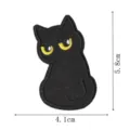 Cute angry black cat embroidered patch clothing repair badge accessory iron-on appliques - Black Cat Style 6 (DW9293-6)