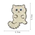Cute cat embroidered patch, cute animal cloth badge for clothing and backpack decor. - Beige Velvet Cat