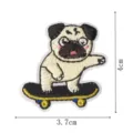 Cute pug skateboard embroidered patch iron on DIY badge appliques clothing accessories - Funny Dog Style (DW9249-8)