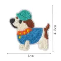Close up of a cute cartoon dog embroidery patch with vibrant colors and fine stitching details. - Cartoon Dog Style 7 (DW9195-7) / Hot Melt Adhesive