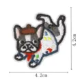 Niedlicher Cartoon Hund gestickter Aufnäher Baskenmütze Bügelbild Applikation 4.2cm - Barette Welpe(DW9244-2)
