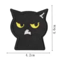 Grumpy black cat embroidered patch cute funny iron on badge clothing repair 4.2x4.6cm - Black Cat Style 2 (DW9293-2)