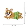 Simpatica toppa ricamata cane Corgi termoadesiva applicazione cartoon per vestiti zaino - Corgi Gonna Erba(DW9244-5)