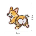 Cute corgi dog embroidery cloth patch iron-on apparel backpack decorative badge 5x5.3cm - Corgi Style (DW9248-4)