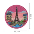 Toppa ricamata Torre Eiffel di Parigi, stemma rotondo per vestiti, applicazione decorativa. - DW9253-6