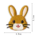 Cute cartoon bunny embroidery patch with detailed dimensions, ideal for apparel decor. - Rabbit Style 3 (DW9232-3)