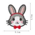 Cute rabbit embroidery patch detail showing precise dimensions, fine stitching and soft fabric. - Rabbit Style 6 (DW9232-6)