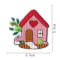 Parche bordado de casa rosa lindo parches de dibujos animados decoración de ropa 5.5cm - Estilo DW9196-6