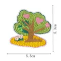 Joli patch brodé d'arbre de dessin animé avec des feuilles de cœur rose pour vêtements et sacs. - Style DW9196-7