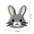 Cute grey rabbit embroidered patch for clothing DIY, high quality fabric badge appliques. - Rabbit Style 9 (DW9232-9)