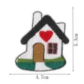 Joli patch brodé en forme de mini maison écusson thermocollant pour vêtements 5.3cm - Style DW9196-8