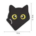 Black cat embroidered patch iron on badge cute cartoon clothing repair accessory 4x4.4cm - Black Cat Style 7 (9292-7)