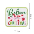 Christmas embroidered patch iron on square badge slogan applique for holiday clothing decor - DW9813-29