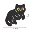 Detailed view of the dark black cat embroidery patch, perfect for clothing repair and badges. - Black Cat Style 8 (9292-8)