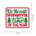 Christmas embroidered patch iron on square badge holiday slogan applique clothing repair decor - DW9813-23