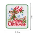 Christmas deer embroidery patch iron on square badge DIY clothing repair applique decor. - DW9813-22