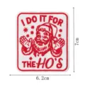 Christmas Santa embroidered patch, vintage red and white iron-on badge, DIY clothing repair accessory. - DW9813-21