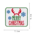 Christmas theme embroidered patch with cute reindeer antlers design, iron-on DIY clothing decor. - DW9813-20