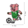 Simpatico Toppa Ricamata con maialino cartone animato calcio per vestiti e borse. - Stile Maiale (DW9278-8)