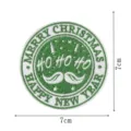 Christmas embroidered patch green round festive badge holiday DIY clothing repair accessory - DW9813-36