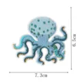 Blue octopus embroidery patch cute sea animal iron on badge DIY clothing appliques - Octopus Style(DW9803-36)