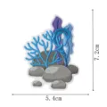 Detailed view of coral and rock embroidery patch with clear dimension specs of 7.2 by 5.4 cm. - Coral Rock Style(DW9803-37)