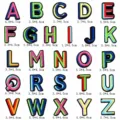 Toppe ricamate con alfabeto inglese colorato, 26 lettere A-Z applicazione per decorazione abiti. - Set di 26 Lettere