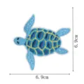Blue sea turtle embroidered patch clothing accessory iron on badge craft DIY repair decor - Sea Turtle Style(DW9803-41)