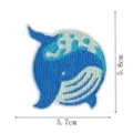 Blue whale embroidered cloth patch decorative badge for clothing backpack DIY iron on repair - Blue Whale Ocean Style(DW9803-43)