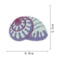 Seashell embroidered patch purple mint green decorative iron on badge applique clothing accessory - Color Block Seashell Style(DW9803-47)