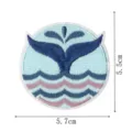 Blue whale tail embroidered patch ocean waves DIY iron on badge for clothing decoration - Blue Whale Tail Style(DW9803-50)